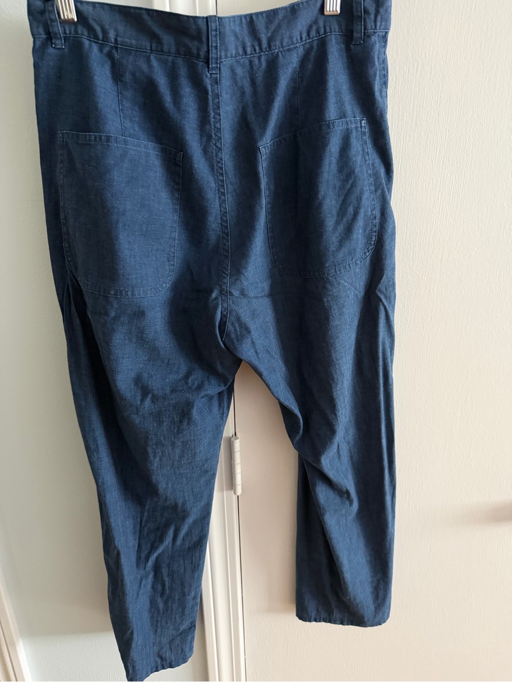 COS Navy Cropped Slim Trousers - Picture 3 of 3